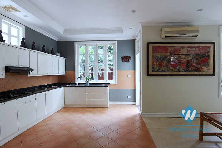 An elegant and high-end villa with a big yard for rent in Tay Ho area